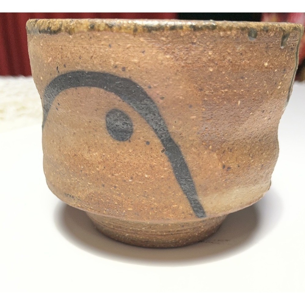 Japanese Studio Pottery Chawan Shino Glaze Matcha Tea Bowl Signed, Artesian,